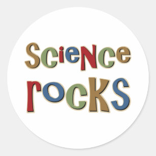 Pegatina Redonda Rocas de ciencia