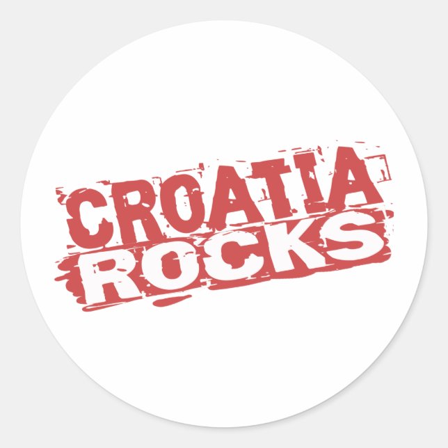 Pegatina Redonda Rocas de Croacia (Anverso)