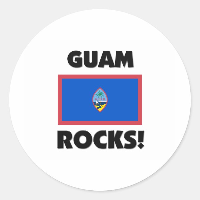 Pegatina Redonda Rocas de Guam (Anverso)