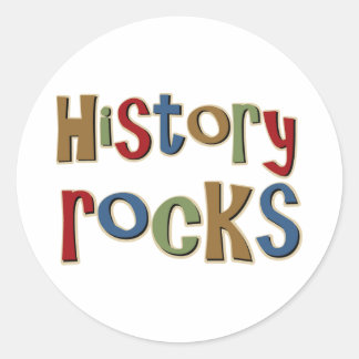 Pegatina Redonda Rocas de historia