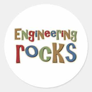 Pegatina Redonda Rocas de ingeniería