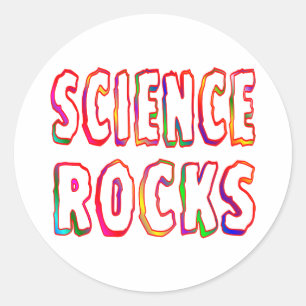 Pegatina Redonda Rocas de la ciencia