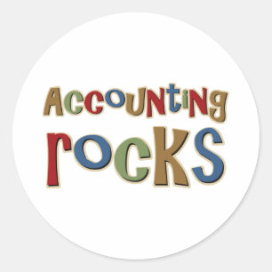 Pegatina Redonda Rocas de la contabilidad