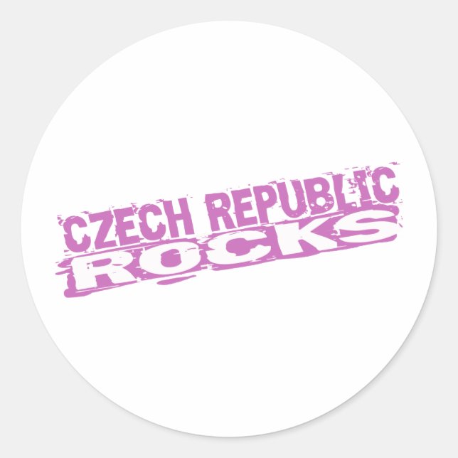 Pegatina Redonda Rocas de la República Checa (Anverso)