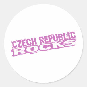 Pegatina Redonda Rocas de la República Checa