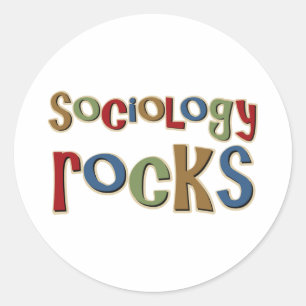 Pegatina Redonda Rocas de la sociología