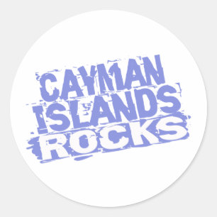 Pegatina Redonda Rocas de las Islas Caimán