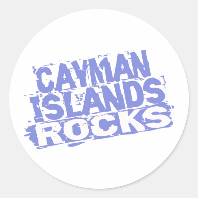 Pegatina Redonda Rocas de las Islas Caimán (Anverso)