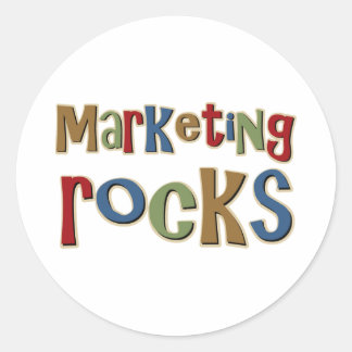 Pegatina Redonda Rocas de marketing