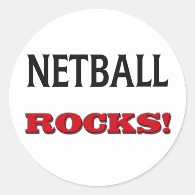 Pegatina Redonda Rocas de Netball (Anverso)