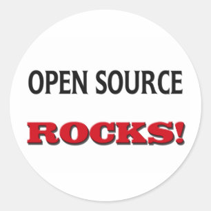 Pegatina Redonda Rocas de Open Source