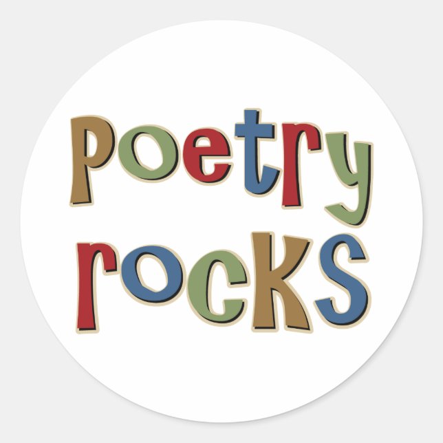Pegatina Redonda Rocas de poesía (Anverso)