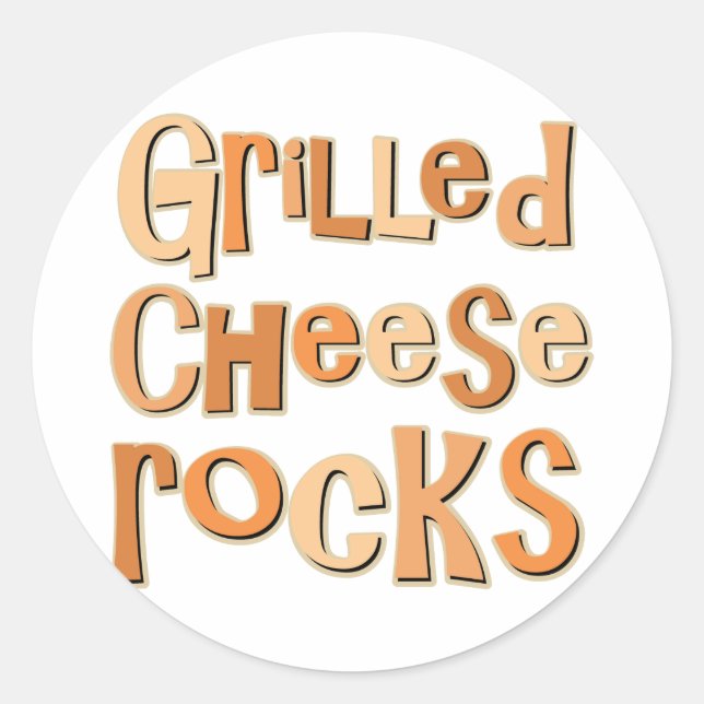 Pegatina Redonda Rocas de queso a la parrilla (Anverso)