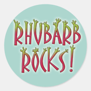 Pegatina Redonda Rocas de ruibarbo