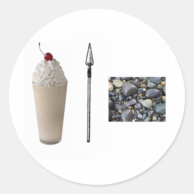 Pegatina Redonda Rocas de Shakespeare (Anverso)