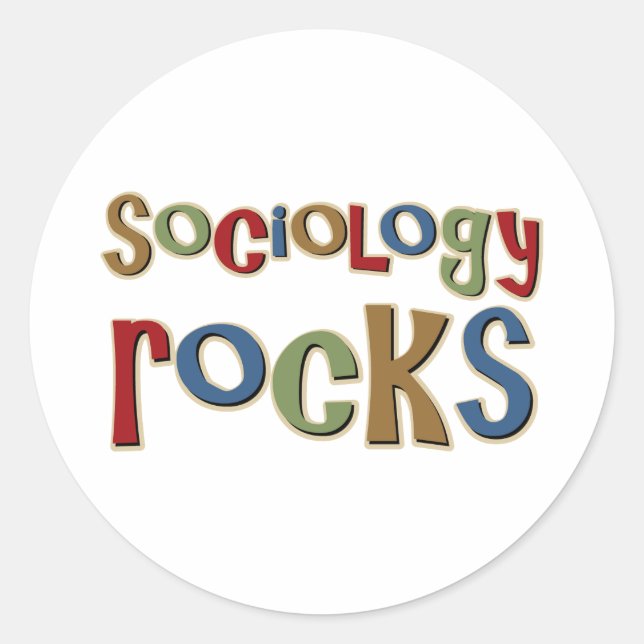 Pegatina Redonda Rocas de sociología (Anverso)