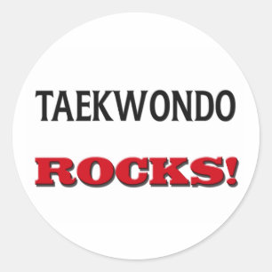 Pegatina Redonda Rocas de Taekwondo
