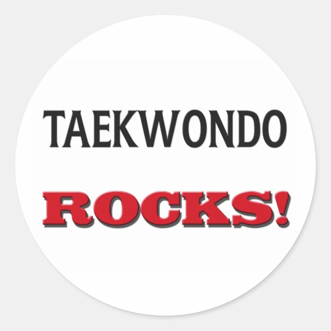 Pegatina Redonda Rocas de Taekwondo (Anverso)