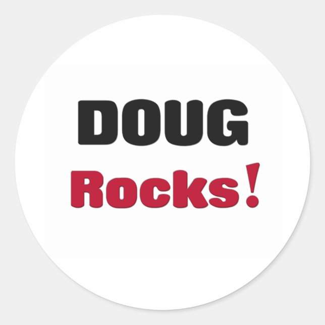 Pegatina Redonda Rocas Doug (Anverso)