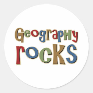 Pegatina Redonda Rocas geográficas