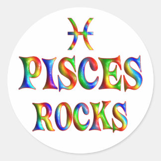 Pegatina Redonda Rocas Pisces