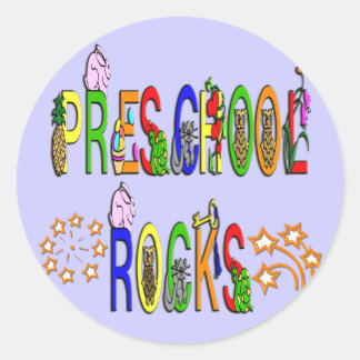 Pegatina Redonda Rocas preescolares - estrellas
