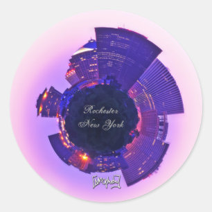 Pegatina Redonda Rochester, NY
