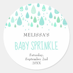 Pegatina Redonda Rocío verde menta para baby sprinkle