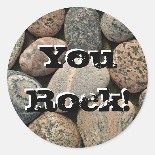 Pegatina Redonda ¡Rock! (Anverso)