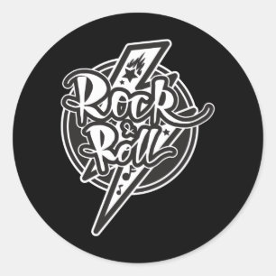 PEGATINA REDONDA ROCK AND ROLL