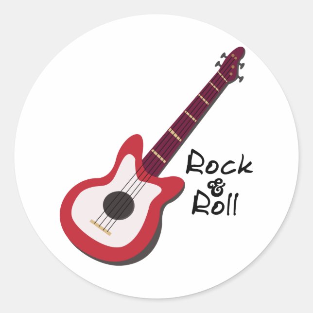 Pegatina Redonda Rock and Roll (Anverso)