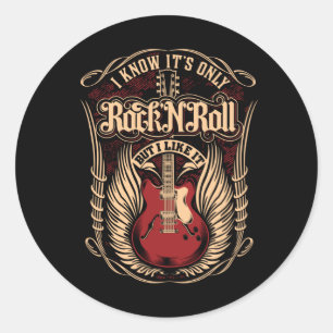 PEGATINA REDONDA ROCK AND ROLL