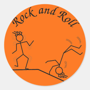 Pegatina Redonda Rock And Roll