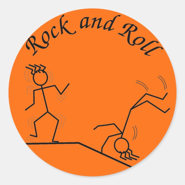 Pegatina Redonda Rock And Roll (Anverso)