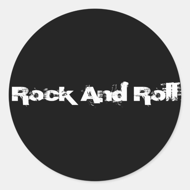 Pegatina Redonda Rock And Roll (Anverso)