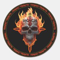 Rock And Rolly Heavy Music Band Flaming Skull