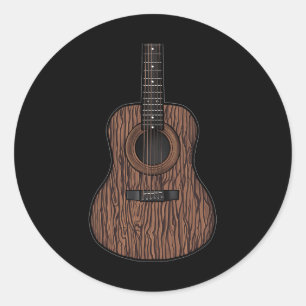 Pegatina Redonda Rock Banda Y Guitarra Roll Para Hombres Banda Tee 