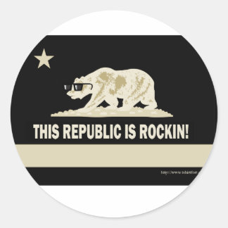 Pegatina Redonda Rock California