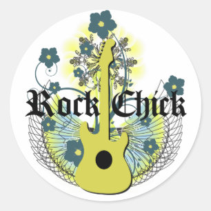 Pegatina Redonda Rock Chick