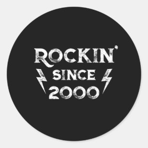 Pegatina Redonda Rock clásico de regalo de cumpleaños para los años