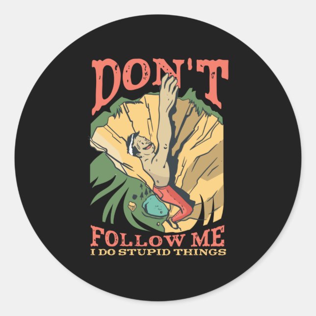 Pegatina Redonda Rock Climber (Anverso)