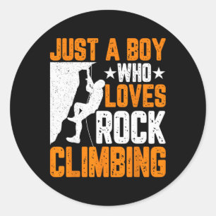 Pegatina Redonda Rock Climber Boys - Divertido Solo Un Chico Que Am