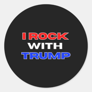 Pegatina Redonda Rock con Trump