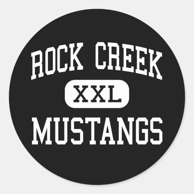 Pegatina Redonda Rock Creek - Mustangs - High - Saint George Kansas (Anverso)