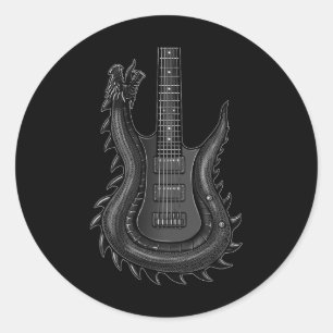 Pegatina Redonda Rock De Banda Y Guitarra Para Hombres Banda Tee 3