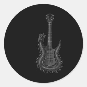 Pegatina Redonda Rock De Banda Y Guitarra Para Hombres Banda Tee 6