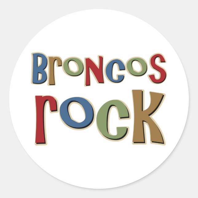 Pegatina Redonda Rock de Broncos (Anverso)
