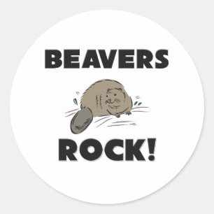Pegatina Redonda Rock de los Beavers