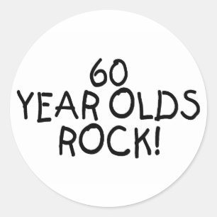 Pegatina Redonda Rock de niños de 60 años