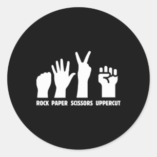 Pegatina Redonda Rock de papel tira de arte marcial de boxeo superi